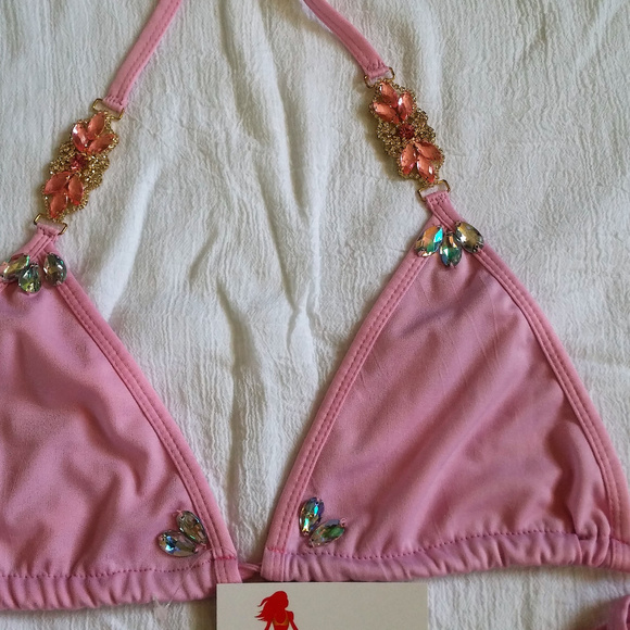 NWT Pink Jewel Scrunch Back Bikini - Picture 7 of 8